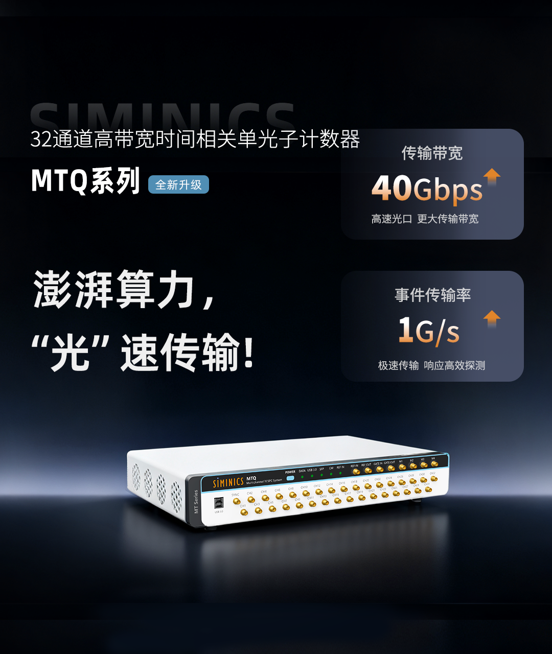 全系最强！星秒最新发布32通道40Gbps时间相关单光子计数系统MTQ！(图3)