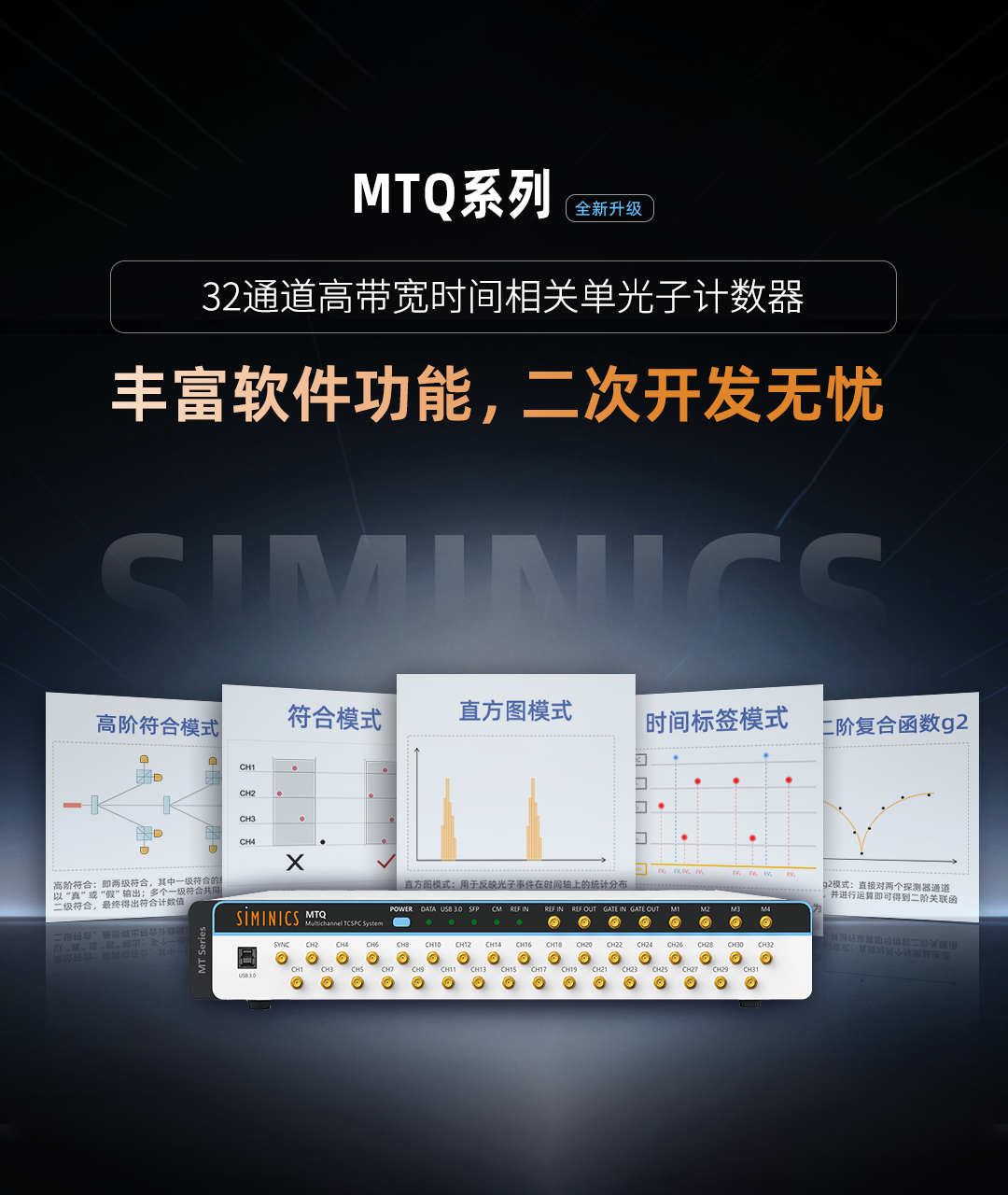 全系最强！星秒最新发布32通道40Gbps时间相关单光子计数系统MTQ！(图5)